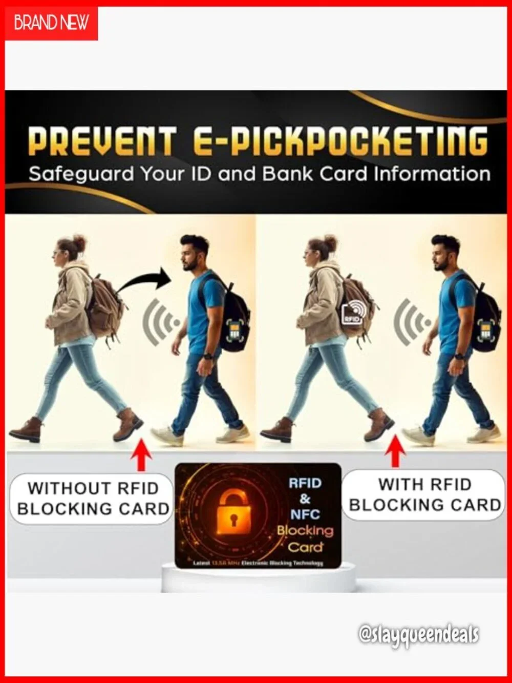 5 Pack RFID Blocking Cards for Wallet Protection from NFC Theft